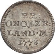 2½ Kreuzer - Christian Frederick Charles Alexander, Germany, 1767-1779 reverse image