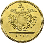 1 Ducat - Charles William Frederick, Germany, 1753 reverse image