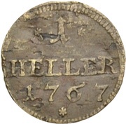 1 Heller - Frederick Christian, Germany, 1767 reverse image