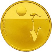 25 Dollars - Elizabeth II 4th Portrait - Kangaroo at Sunset - Gold Bullion Coin, Australia, 2007-2019 reverse image