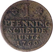 1 Pfenning - Charles I, Germany, 1736-1780 reverse image