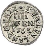 4 Pfennig - Charles I, Germany, 1736-1779 reverse image