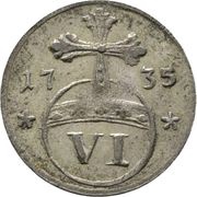 6 Pfennig - Ferdinand Albert II, Germany, 1735 reverse image