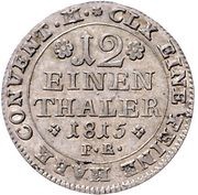 1⁄12 Thaler - Fredrich William, Germany, 1813-1815 reverse image