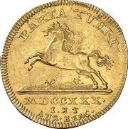 1 Ducat - August William Harz Ausbeute, Germany, 1730 reverse image