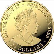 25 Dollars - Elizabeth II 6th Portrait - Bounding Kangaroo - Gold Bullion Coin obverse image