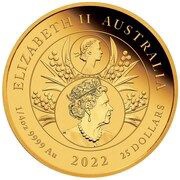 25 Dollars - Elizabeth II 6th Portrait - Australian Sovereign; Queen Elizabeth II Platinum Jubilee obverse image