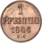 1 Pfennig - William, Germany, 1846 reverse image