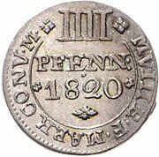 4 Pfennig - George IV, Germany, 1820 reverse image