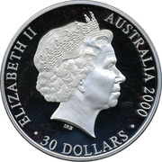 30 Dollars - Elizabeth II 4th Portrait - Summer Olympics - Silver Bullion Coin obverse image