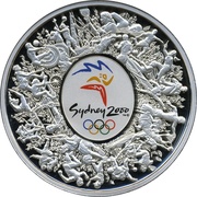 30 Dollars - Elizabeth II 4th Portrait - Summer Olympics - Silver Bullion Coin, Australia, 2000 reverse image