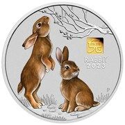 30 Dollars - Elizabeth II Posthumous; 6th Portrait - Year of the Rabbit - Gold Privy, Australia, 2023 reverse image