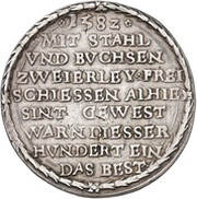 1 Thaler Shooting, Germany, 1582 reverse image