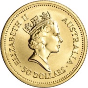 50 Dollars - Elizabeth II 3rd Portrait - Kangaroo - Gold Bullion Coin obverse image