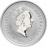 50 Dollars - Elizabeth II 3rd Portrait - Koala - Platinum obverse image