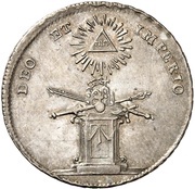 1¼ Ducat Silver pattern strike; Coronation reverse image