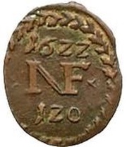 1⁄120 Gulden - Nicholas Halber Kipperkreuzer, Germany, 1622 reverse image
