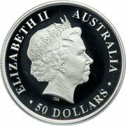 50 Dollars - Elizabeth II 4th Portrait - Koala - Platinum Bullion Coin obverse image