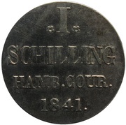 1 Schilling, Germany, 1841 reverse image