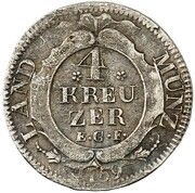 4 Kreuzers - Louis IX, Germany, 1759 reverse image