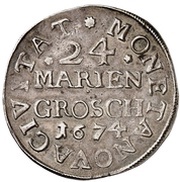 24 Mariengroschen, Germany, 1674 reverse image