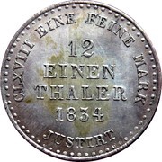 1⁄12 Thaler - William IV, Germany, 1834-1837 reverse image