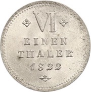⅙ Thaler - William II, Germany, 1821-1822 reverse image