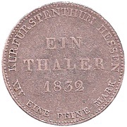 1 Thaler - William II and Frederick William, Germany, 1832-1842 reverse image