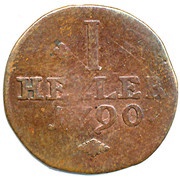 1 Heller - William IX, Germany, 1790 reverse image