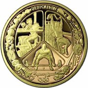 100 Dollars - Elizabeth II 4th Portrait - Summer Olympics - Gold Proof, Australia, 2000 reverse image