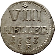 8 Heller - Frederick I, Germany, 1733 reverse image