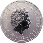 100 Dollars - Elizabeth II 4th Portrait - Koala - Platinum obverse image