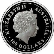100 Dollars - Elizabeth II 4th Portrait - Koala - Platinum - Multiculturalism obverse image