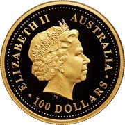 100 Dollars - Elizabeth II 4th Portrait - Australian Nugget - Gold Bullion Coin obverse image