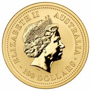 100 Dollars - Elizabeth II 4th Portrait - Year of the Rooster - Gold Bullion Coin obverse image
