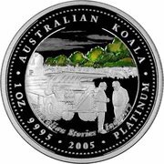 100 Dollars - Elizabeth II 4th Portrait - Koala - Platinum - Industry, Australia, 2005 reverse image