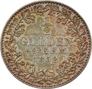 ½ Gulden - Frederick William IV, Germany, 1852 reverse image