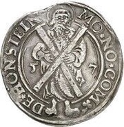 1 Thaler - Volkmar Wolfgang, William, Eberwein and Ernest VI St. Andreas Ausbeute, Germany, 1553-1557 reverse image