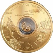 100 Dollars - Elizabeth II 4th Portrait - Treasures of the World_Gold Bullion Coin, Australia, 2014 reverse image