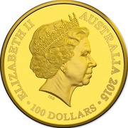 100 Dollars - Elizabeth II 4th Portrait - Longest-Reigning Commonwealth Monarch - Gold Bullion Coin obverse image