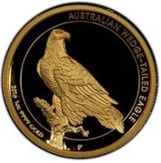 100 Dollars - Elizabeth II 4th Portrait - Wedge-tailed Eagle - Gold Proof, Australia, 2016 reverse image