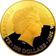 100 Dollars - Elizabeth II 4th Portrait - Celestial Dome - Southern Sky - Gold Proof obverse image