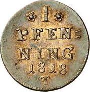 1 Pfenning - Paul Alexander Leopold II, Germany, 1818 reverse image