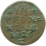1½ Pfenning - Paul Alexander Leopold II, Germany, 1821-1825 reverse image