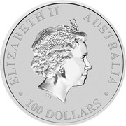 100 Dollars - Elizabeth II 4th Portrait - Kangaroo - Platinum Bullion Coin obverse image