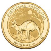 100 Dollars - Elizabeth II 6th Portrait - Kangaroo - Gold Bullion Coin, Australia, 2019 reverse image