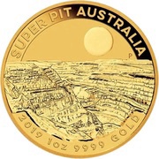 100 Dollars - Elizabeth II 6th Portrait - Super Pit - Gold Bullion Coin, Australia, 2019 reverse image