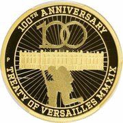 100 Dollars - Elizabeth II 6th Portrait - Treaty of Versailles Centenary, Australia, 2019 reverse image