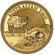 100 Dollars - Elizabeth II 6th Portrait - Emu - Gold Bullion Coin, Australia, 2020 reverse image