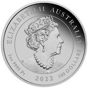100 Dollars - Elizabeth II 6th Portrait - Griffin - Platinum Proof Coin obverse image